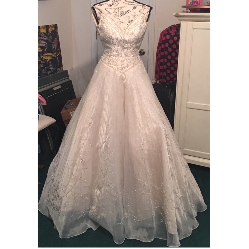 Cinderella Ballgown Ivory Iridescent Prom Pageant